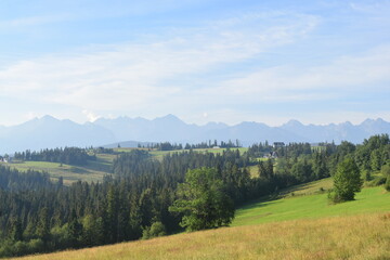 tatra mountains in the distance landscape poland slovakia highlands