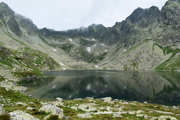 lake in the mountains slovakian tatra mountains high Veľké Hincovo pleso © ms16_photo