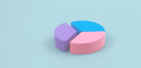 Business connecting piece of multi colored pie chart