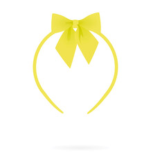 Yellow bow headband. vector illustration