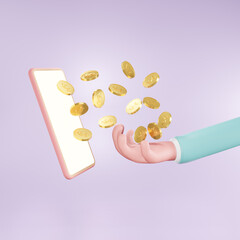 Make Money With Social Media. Create Content, Social Media Platforms, 3d illustration.