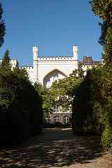 castle in the park poland poznań poznan europe kórnik kornik palace baroque rococo path