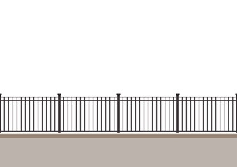 Painted metal fences isolated on white background. Fences vector.