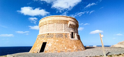 Fornells ancient tower, Menorca, Balearic islands, spain,