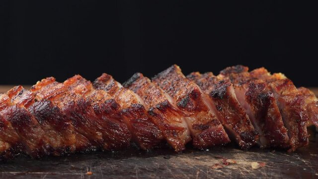 Electric grill marinating pork belly
