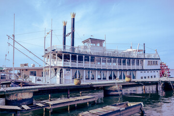 old steam boat at the dock