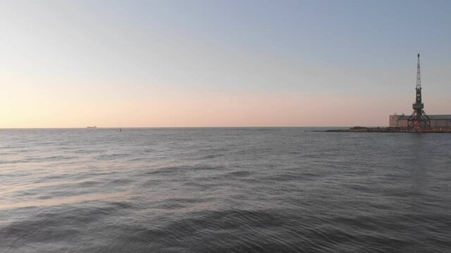 Sea coast near the village of Zatoka in the Odessa region. Drone view 