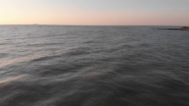 Sea coast near the village of Zatoka in the Odessa region. Drone view 