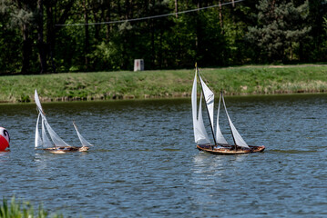 RC scale sailing model ship at competitions