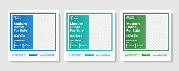 Real Estate Social Media Post & Web banner or square flyer template