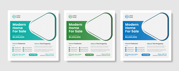 Real Estate Social Media Post & Web banner or square flyer template