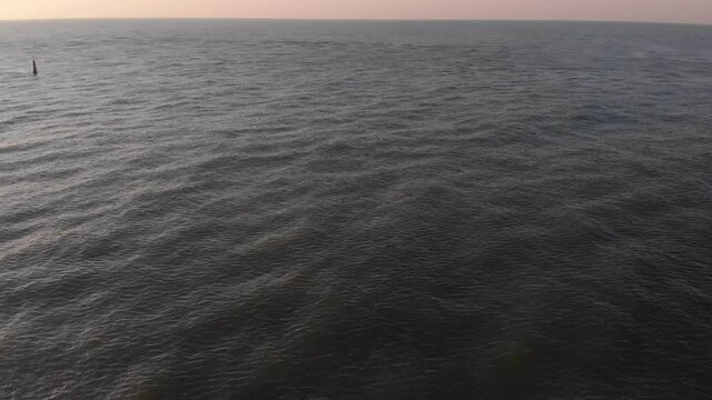 Sea coast near the village of Zatoka in the Odessa region. Drone view 