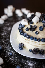 blueberry cheesecake on a plate