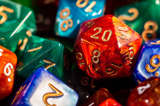 Close-up image of  rpg dice
