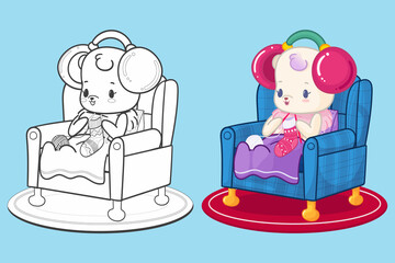 polar bear knitting a Christmas stocking