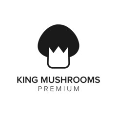 king mushrooms logo icon vector template