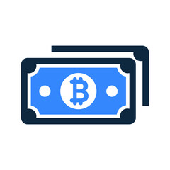 Bitcoin, cash, money icon. Simple editable vector illustration.