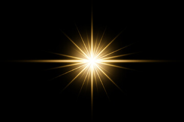 abstract of lighting for background. digital golden lens flare in dark background