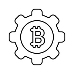 Bitcoin, crypto currency line icon. outline vector.