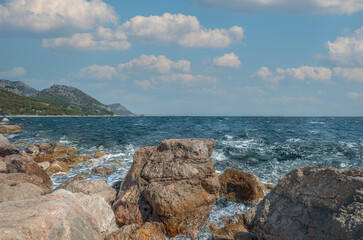 Fototapeta na wymiar rocky coast of the mediterranean sea