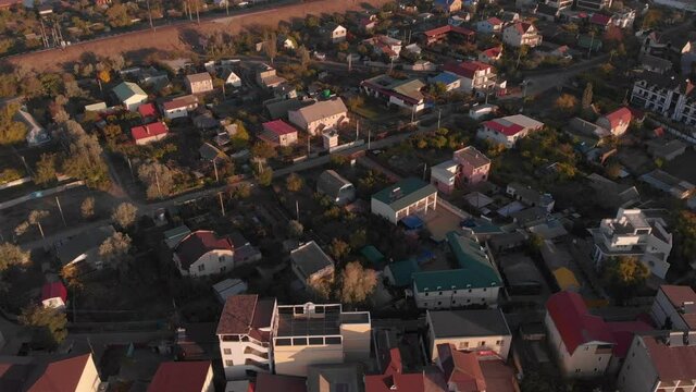 Sea coast near the village of Zatoka in the Odessa region. Drone view 