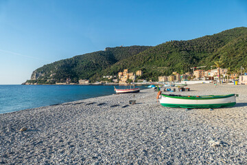 Fototapeta na wymiar The characteristic fishermen's beach in Noli