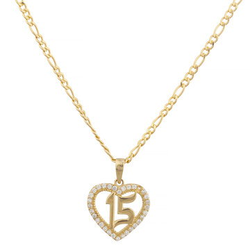 golden necklace with heart shaped pendant