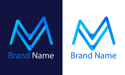M and V logo with modern concept vector illustration.