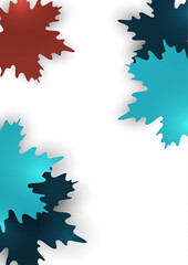 Fototapeta na wymiar Creative maple leaves in red and blue colors on a white background. Vector design