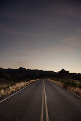 Empty Road Before Sunrise In Big Bend