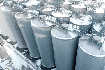 Silos for storing wheat and other grain crops.
