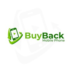 Mobile phone buyback logo template. Smartphone buyback icon. Recycling the cellphone.