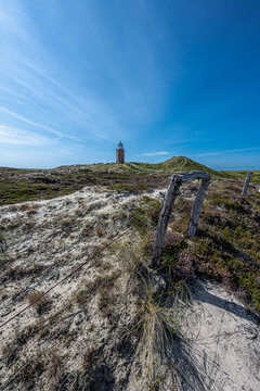 Quermarkenfeuer Rotes Kliff, Small Lighthouse on Sylt, Germany