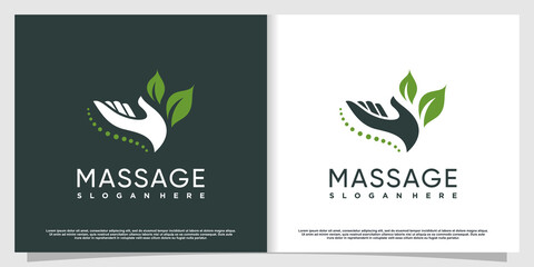 Massage logo design with creative concept Premium Vector