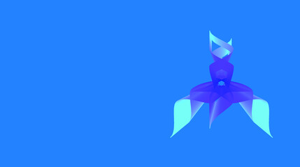 Isolated on blue background. Geometric shape composed of purple, and turquoise colors. Vector art. Adobe illustrator EPS 8