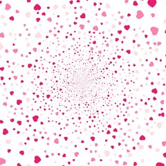 A background with place for your content. Black hole colorful. Abstract background. Hearts geometric, hearts background. Hearts Hipster. Abstract Psychedelic. Endless round tunnel. Valentine's Day.