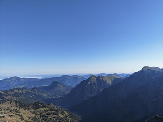 Obraz premium Alpen Bergkette Aussicht vom Nebelhorn