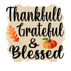 Happy Thanksgiving vector illustration. Hand lettered text and hand drawn ornaments