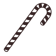 Xmas Candy Cane Icon. Winter Traditional Sweet for logo, sticker, print, recipe, menu, Greeting and Invitation Cards Design and decoration