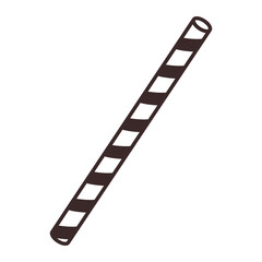 Drinking Straw Icon. Paper tube for drinks and cocktails as alternative for plastic ones. Striped drinking pipe for logo, sticker, print, recipe, menu, package design and decoration