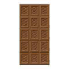 Chocolate Bar. Sweet cacao snack Illustration. Flat style candy bar for logo, sticker, print, recipe, menu, package design and decoration