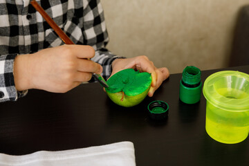 Printing of stamps. handmade with an exclusive print on clothes. step-by-step instruction