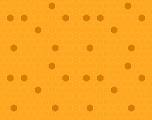 Yellow, orange beehive background. Honeycomb, bees hive cells pattern. Bee honey shapes. Vector geometric seamless texture symbol. Hexagon, hexagonal raster, mosaic cell sign or icon. Gradation color.
