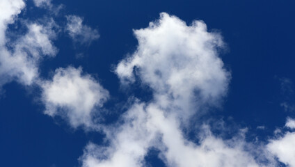 Blue sky with white clouds. Nature weather background