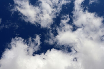 Beautiful blue sky with white clouds for natural background