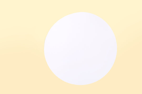 Blank round card on color background