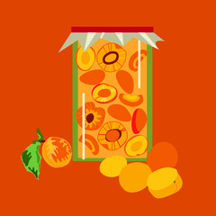 illustration of a jar of fruit