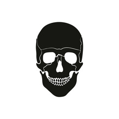 Skull hipster style, creative fashion design. Hand drawn vector illustration