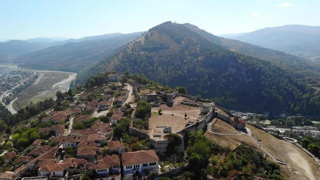 Berat Albania, aerial cityscape views