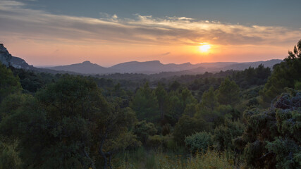 sunset in the mountains